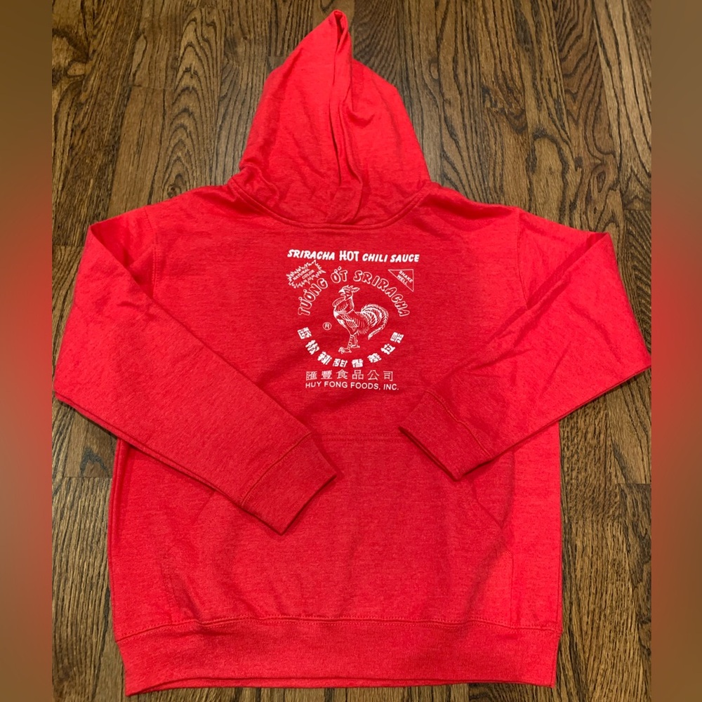 Sriracha sweatshirt- youth Large but fits like a Medium. New, never worn.
